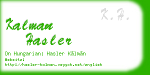 kalman hasler business card
